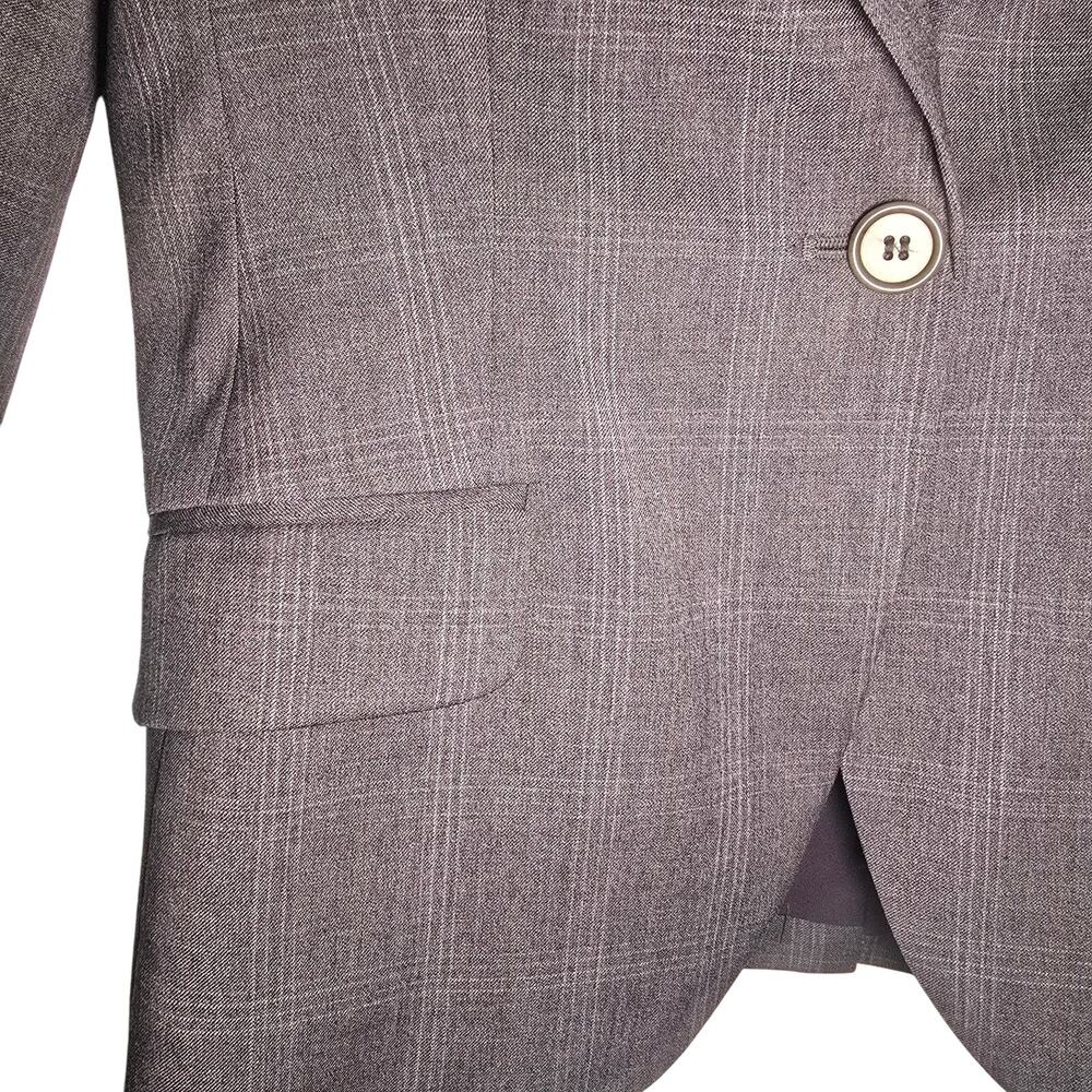 Theory Wool Single Button Gray Blazer Size 4 - image 3